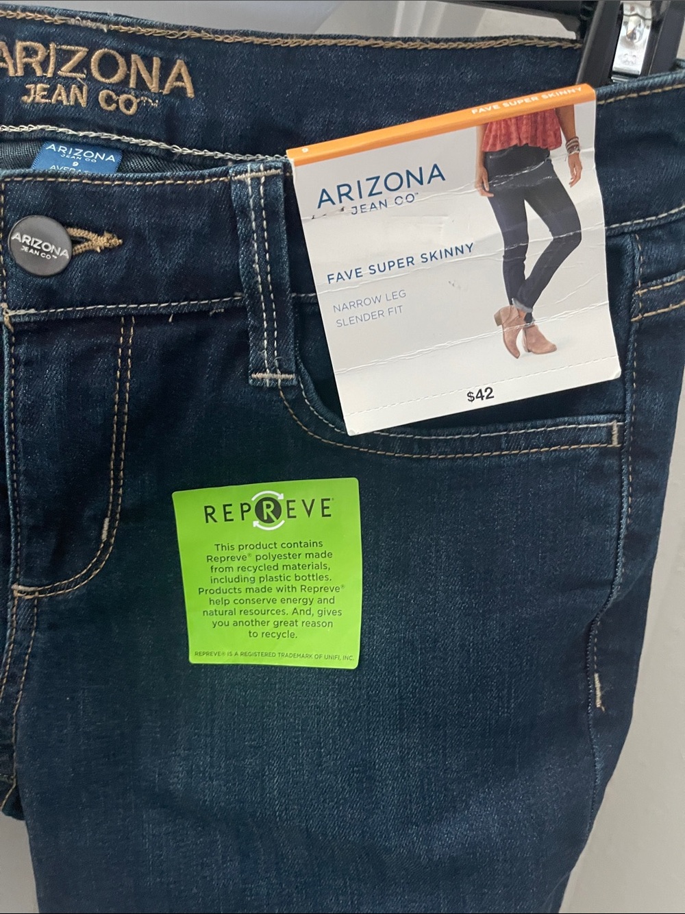Arizona Jean Company Fave Super Skinny Jeans - Dark Blue